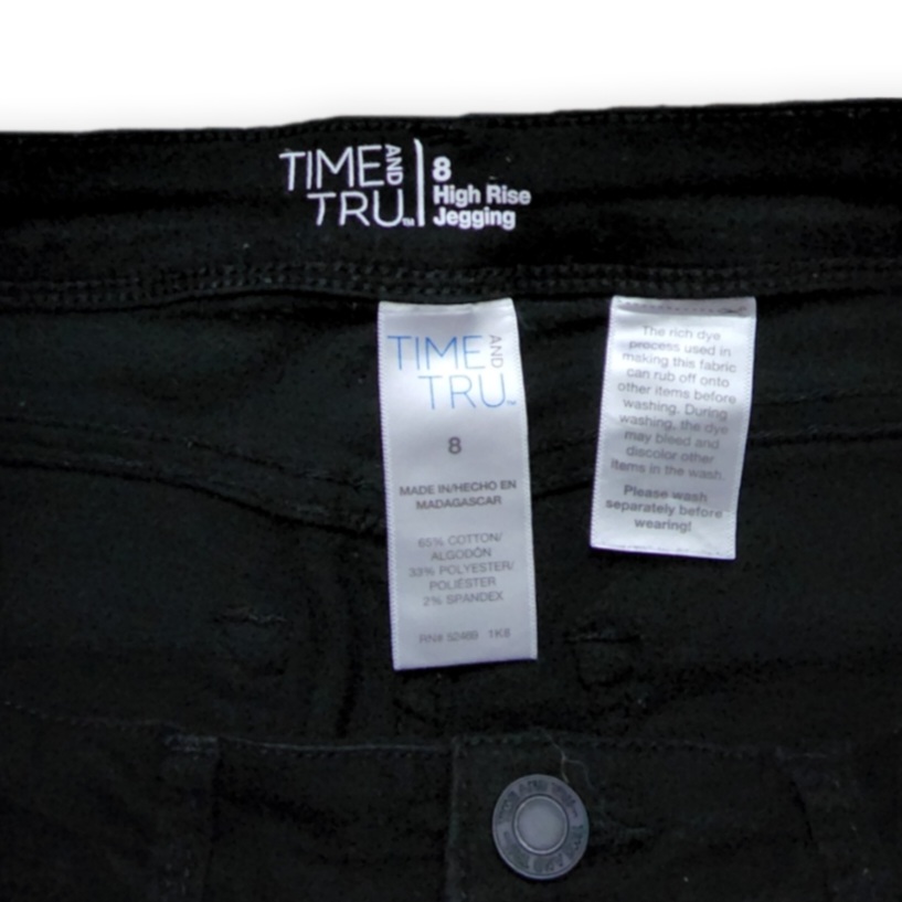 Time & True Simple Black High Rise Jegging - My Tiny Market