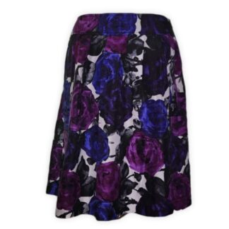 Silk Flower Print Skirt