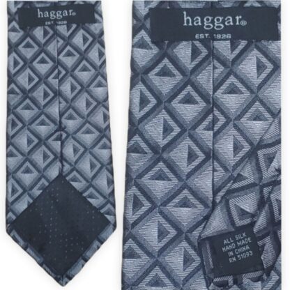 Hagger Black & Grey Geometry Tie - Image 3