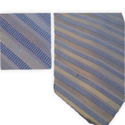 Hagger Baby Blue & Tan 100% Silk Firm Tie - Image 3