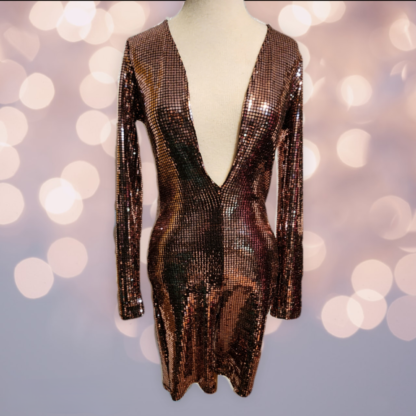 Rose Gold Deep V Romper