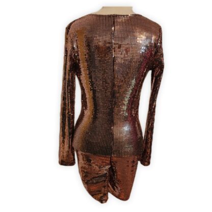 Rose Gold Deep V Romper - Image 2