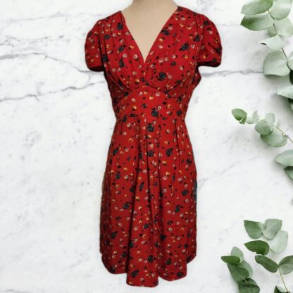 Retro Red Floral Dress