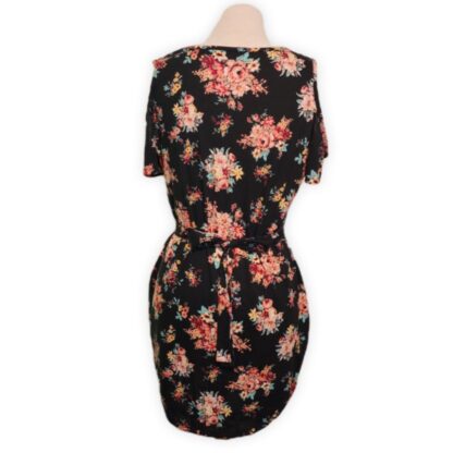 Floral Contrast Cold Shoulder Dress - Image 2