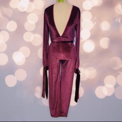 Purple Velvet Plunge Jumper