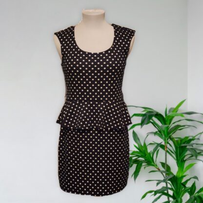 90's Look Deep Blue Polka-dot Dress