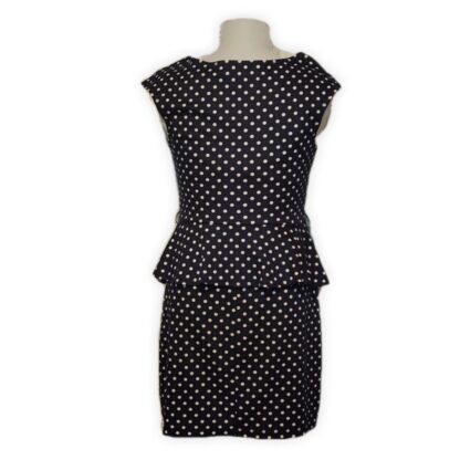 90's Look Deep Blue Polka-dot Dress - Image 2