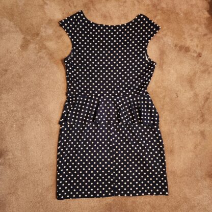 90's Look Deep Blue Polka-dot Dress - Image 4