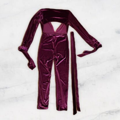 Purple Velvet Plunge Jumper - Image 4