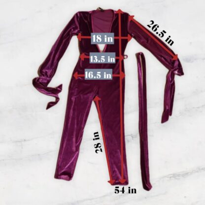 Purple Velvet Plunge Jumper - Image 5