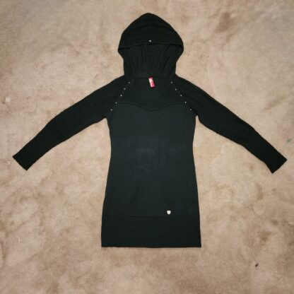 Apple Bottoms Black Sweater Hoodie Dress - Image 3