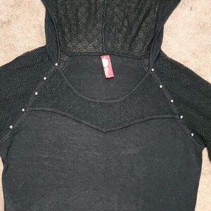 Apple Bottoms Black Sweater Hoodie Dress - Image 5