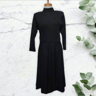 Vintage Long Sleeve & Long Skirt Black Dress