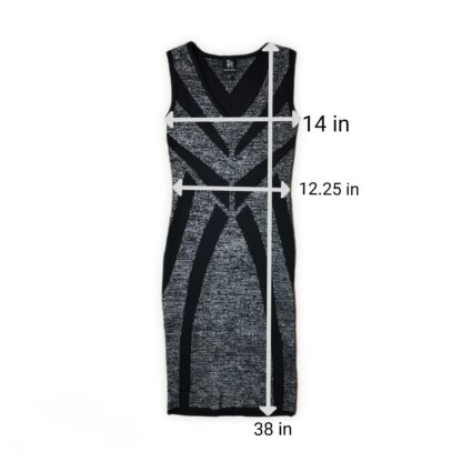 Derek Heart Bodycon Sliver & Black Dress - Image 5