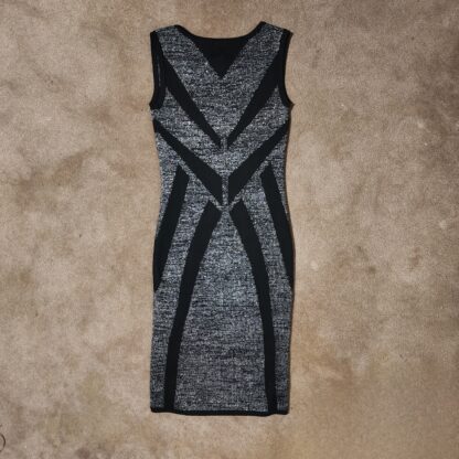 Derek Heart Bodycon Sliver & Black Dress - Image 3