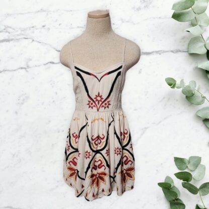 RARE BOHO Full Embroidery Strap Dress