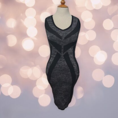 Derek Heart Bodycon Sliver & Black Dress