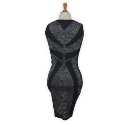 Derek Heart Bodycon Sliver & Black Dress - Image 2