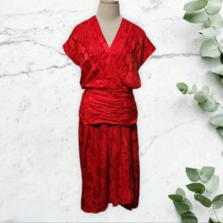 80's Vintage Evening Wear Red Dress