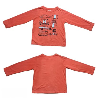 Little Kid Red Racer Long Sleeve Tee Sz 5T