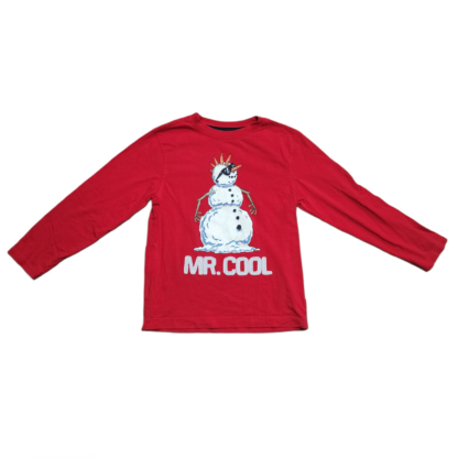 Kids Mr. Cool Red Long Sleeve Shirt Sz Small - Image 3