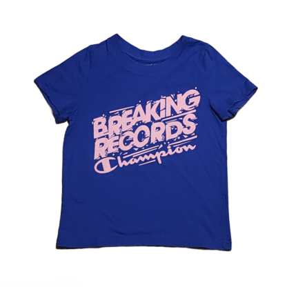 Kids Breaking Records Champion Blue Short Sleeve Tee Sz 5/6