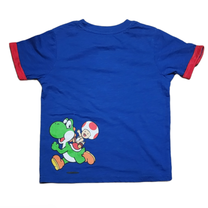 Little Kids Super Mario Blue Short Sleeve Shirt Sz 4/5 - Image 2