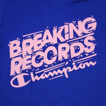 Kids Breaking Records Champion Blue Short Sleeve Tee Sz 5/6 - Image 3