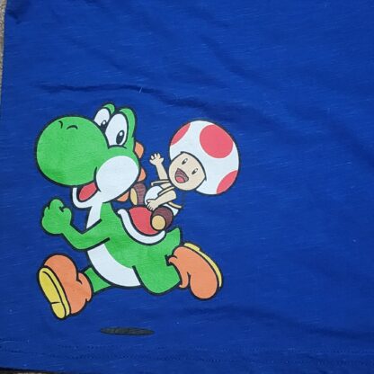 Little Kids Super Mario Blue Short Sleeve Shirt Sz 4/5 - Image 4