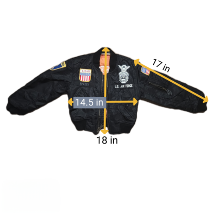 Little Kids Vintage Military Bomber Black Jacket Sz XS - Image 12