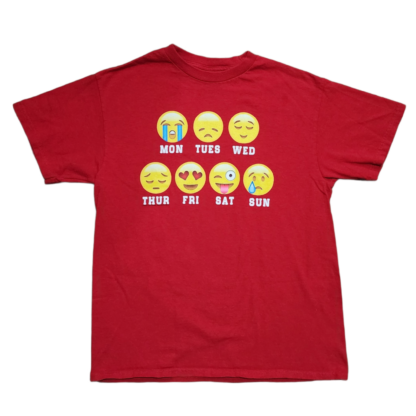 Kid Red Days of the School Week Tee Sz Med