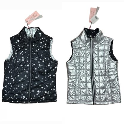 Big Kids Sliver & Stars Reversible Vest Sz 14