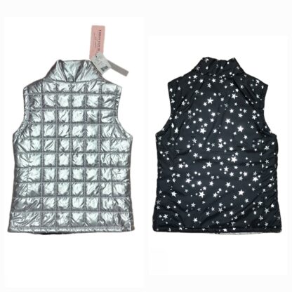 Big Kids Sliver & Stars Reversible Vest Sz 14 - Image 2