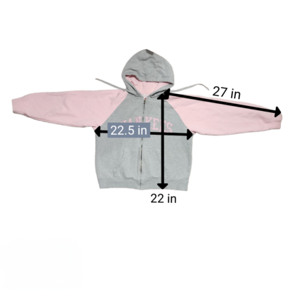 Pink & Grey Yankees Hooded Jacket Sz Med - Image 9