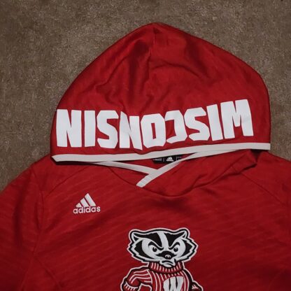 Wisconsin Bucky Badger Red Hoodie Sz Lg - Image 7