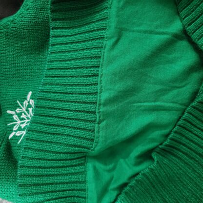 Green Knitted Owl Ugly Sweater Sz Med - Image 3