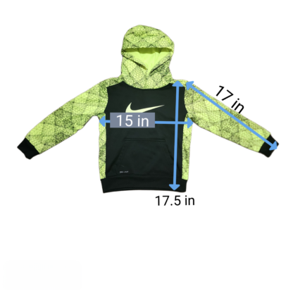 Kids Black & Green Dry Fit Hoodie Sz Small - Image 7