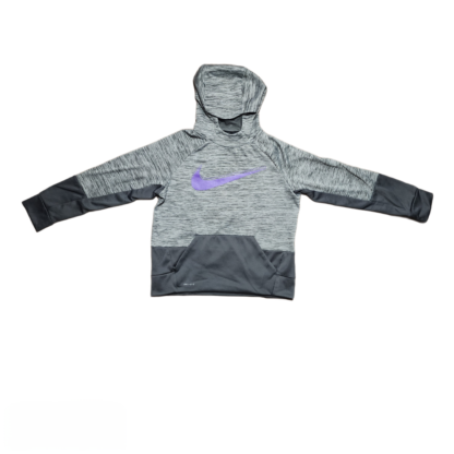 Big Kids Grey & Purple Check Mark Hoodie Sz Lg - Image 2