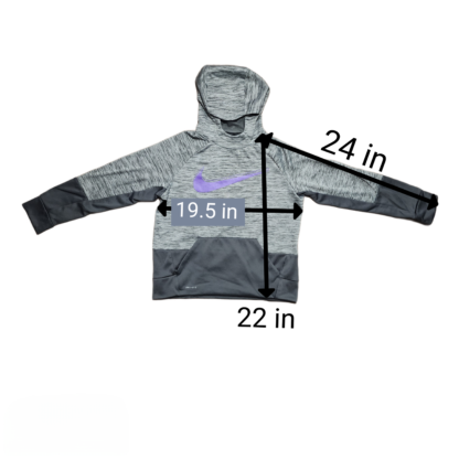 Big Kids Grey & Purple Check Mark Hoodie Sz Lg - Image 6