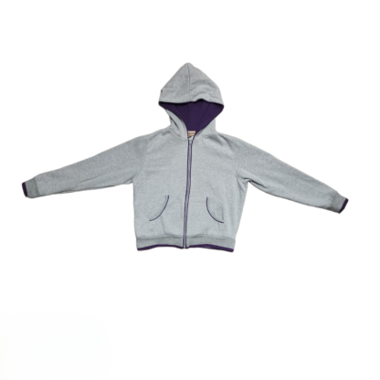 Kids Grey & Purple Trim Soft Feel Jacket Sz Lg