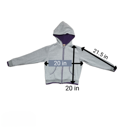 Kids Grey & Purple Trim Soft Feel Jacket Sz Lg - Image 4