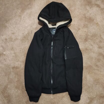 Big Kids Black & Fleece Urban Republic Hooded Jacket Sz XL - Image 3